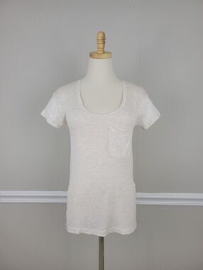 Madewell Women's Ivory Scoop Neck Pocket Tee